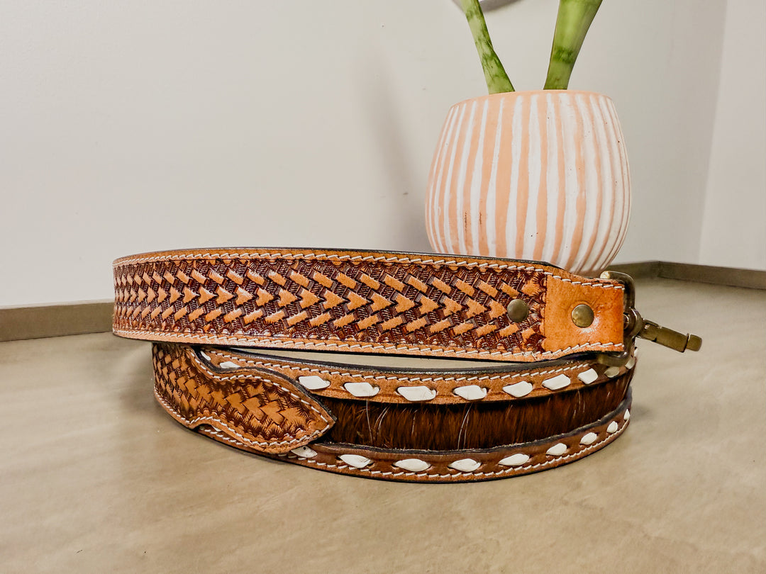 Bridle Brown Cowhide and Tooled Leather Western Accessories Strap