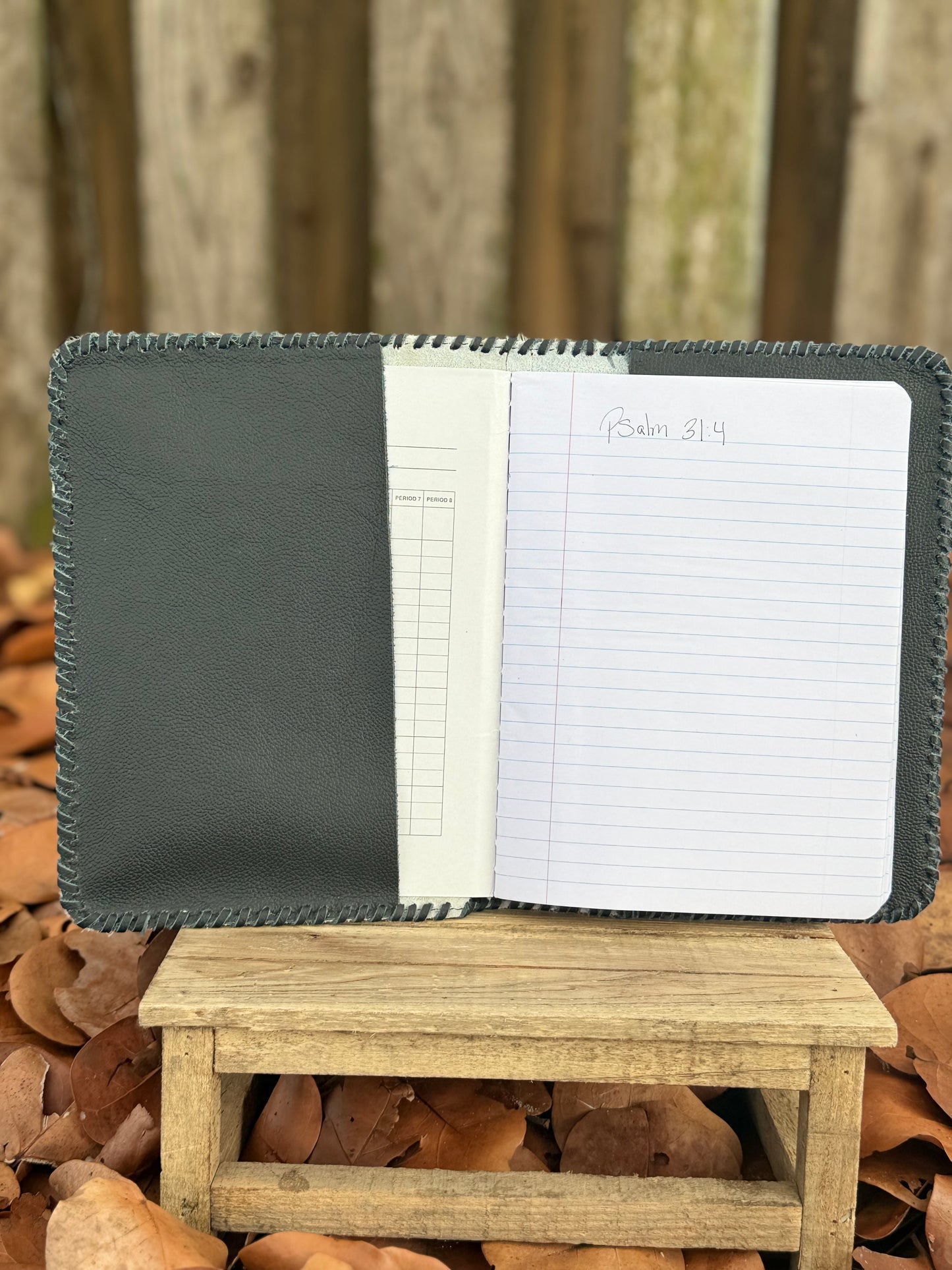 Black Leather & Cowhide Bible Cover – Handmade Western Book Sleeve for Large Bibles & Journals