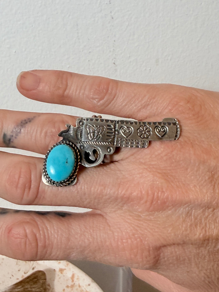Finger Gunzz | Tim Yazzie Navajo Turquoise Sterling Silver Rings