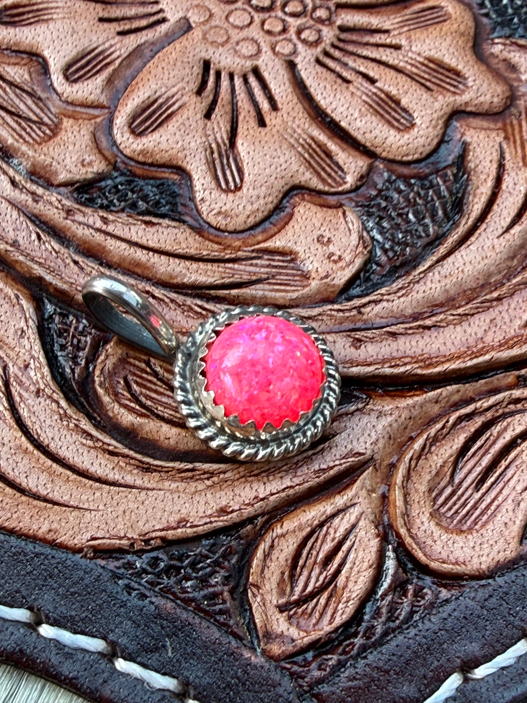 Sterling Silver Mini Naive Necklace Pendant | Spiny Oyster, Pink Opal, Turquoise