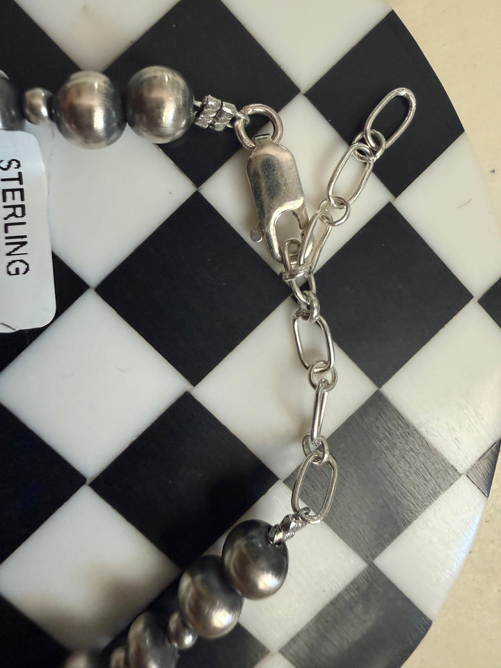 Lucinda Sardo 6mm Navajo Pearl Sterling Silver Bracelet | 6–9”