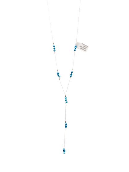 Kingman Turquoise Lariat Sterling Silver Necklace