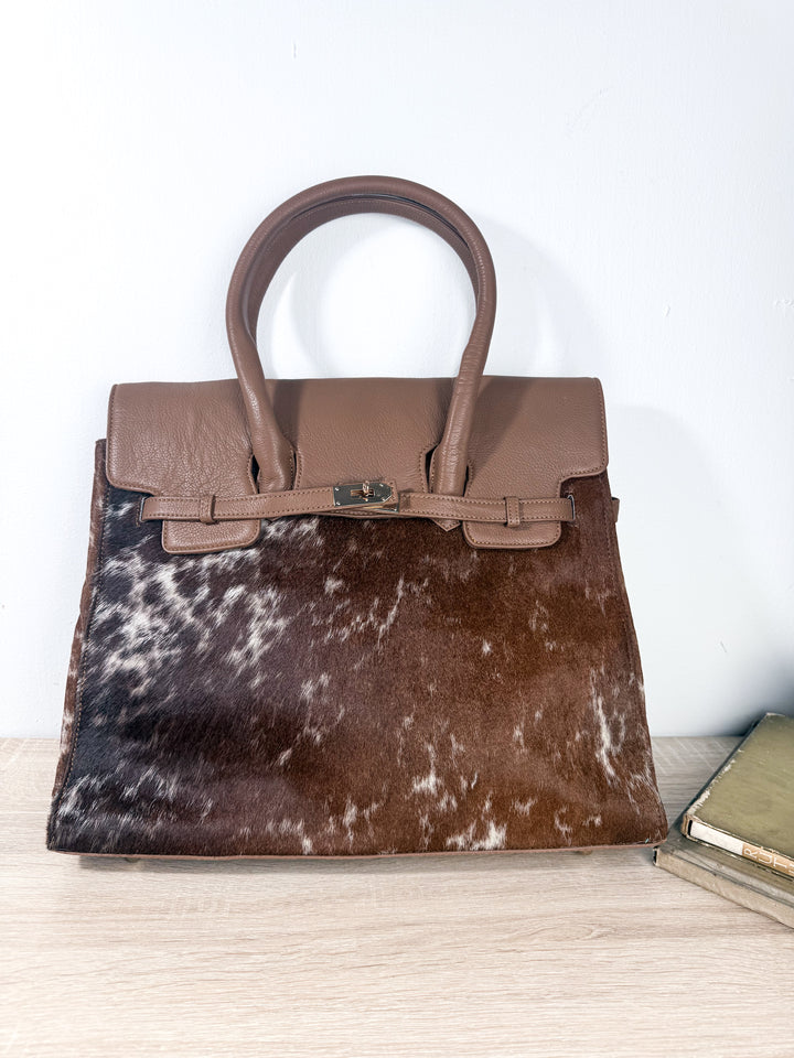 The Fancy Fur | Cowhide Leather Work & Travel Bag