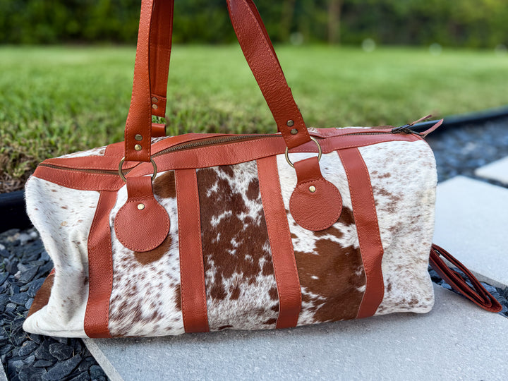 The Quick Stop | Cowhide & Leather Duffle Bag