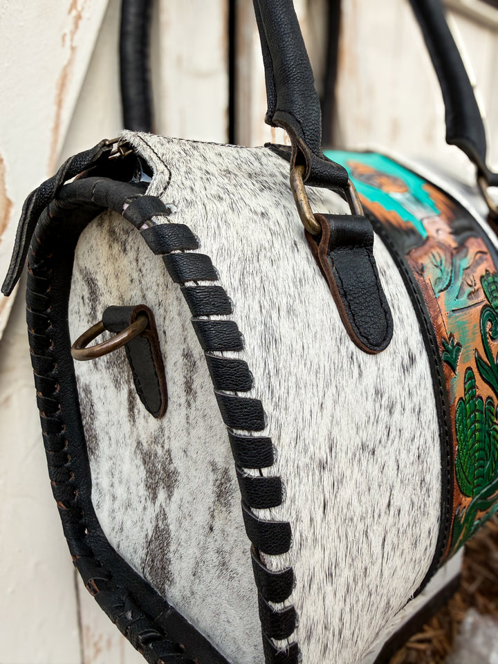 Blurry Skies, Steady Spirit | Western Leather Satchel