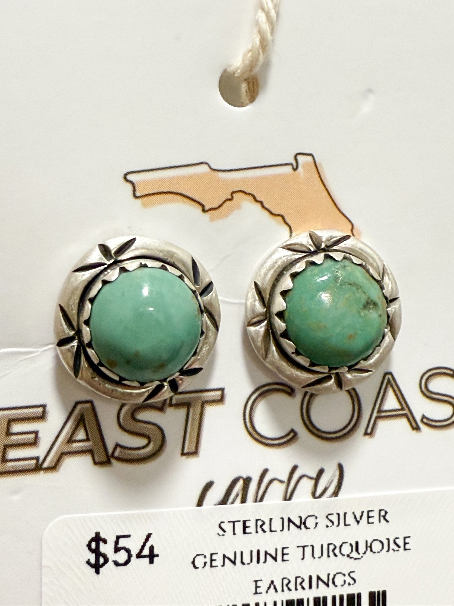 Green Turquoise Sterling Silver Earrings