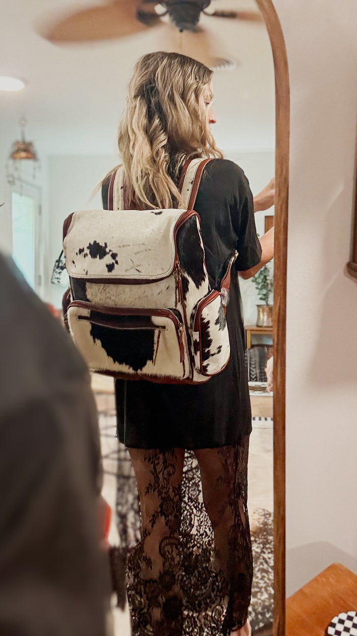 The Bubba Bag™ | Hair-On Cowhide & Genuine Leather Backpack