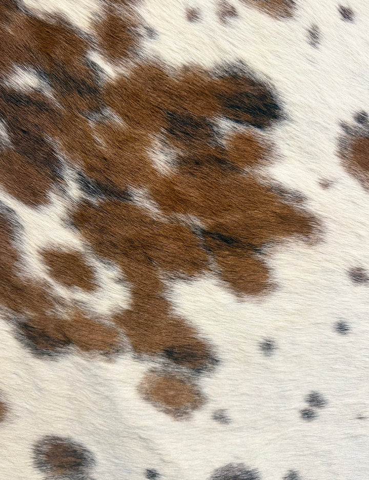 Tricolor Spotted Cowhide Rug | Genuine Hair-on Cowhide | Large 54” x 62” Western Area Rug
