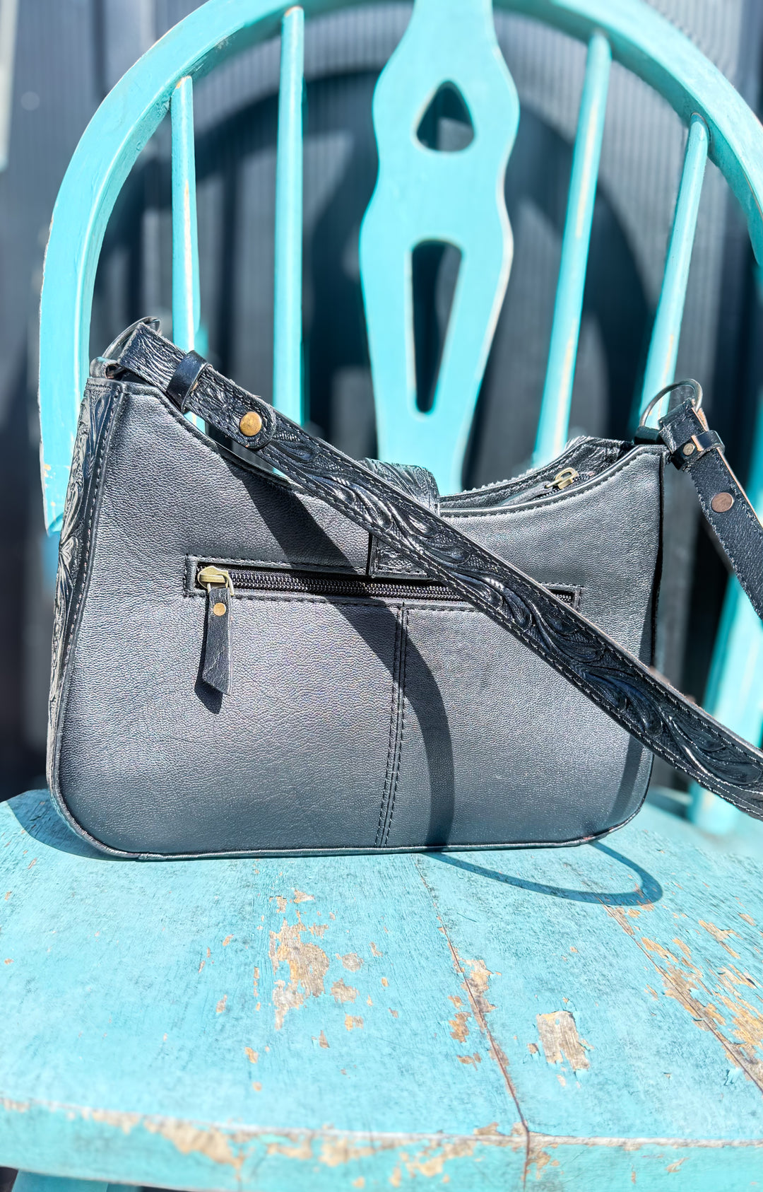 The Mercer | Black & White Cowhide Leather Shoulder Bag
