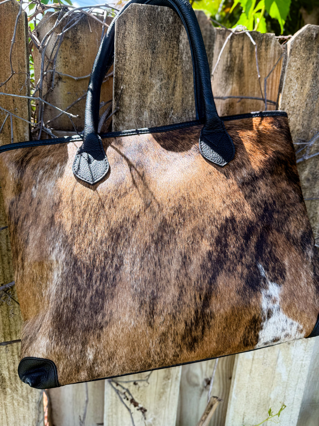 The Rancher Brindle Hair-On Hide Tote