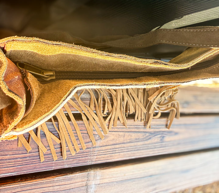 The High Desert Honey Patchwork Fringe Crossbody