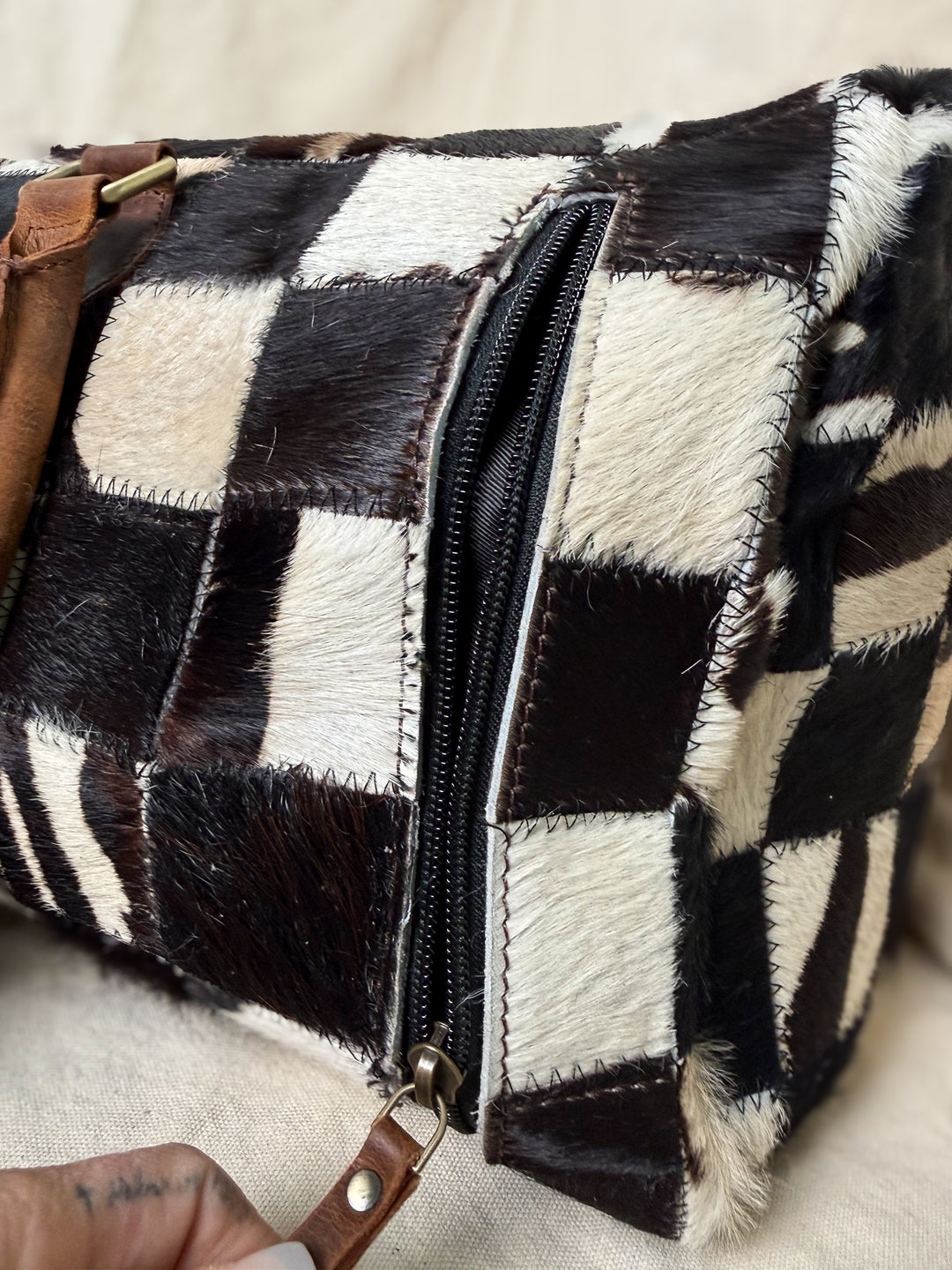 Checking In Weekender Duffle – Genuine Hair On Cowhide & Full-Grain Leather Travel Bag