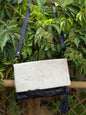 Hide Away Foldover: Small Elegant Black Leather and Hair on Cowhide Crossbody Foldover Purse