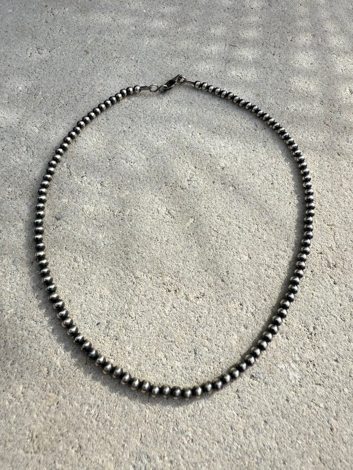 4mm Navajo Strung Pearls Necklace 16”