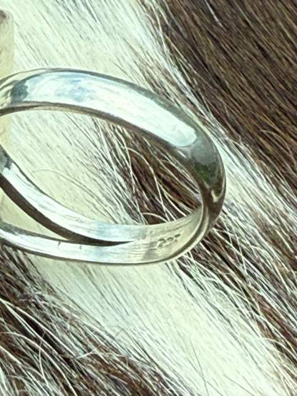 Sterling Silver Black and White Checkered Ring