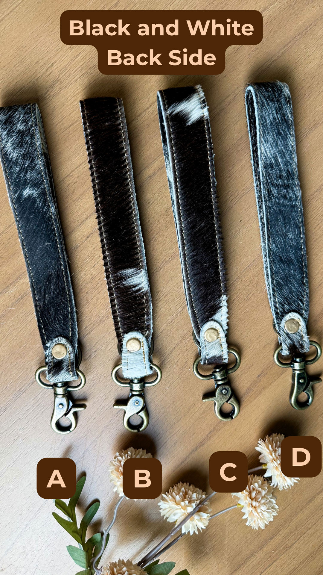 Cowhide Wristlet Keychain | Hair-On Hide Key Clip