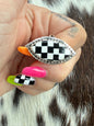 Sterling Silver Black and White Checkered Ring