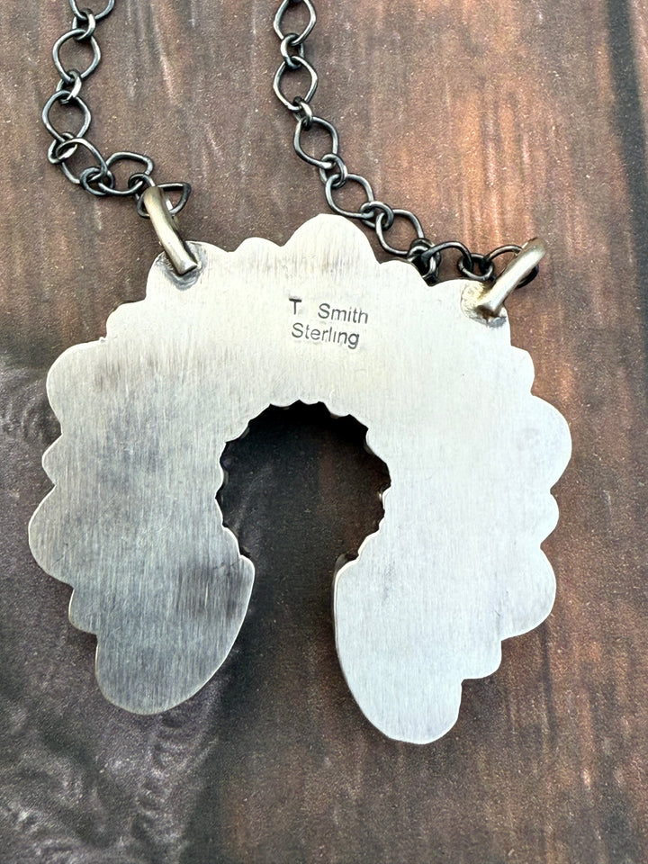 Tricia Smith Navajo Handmade Kingman Turquoise Blossom Necklace