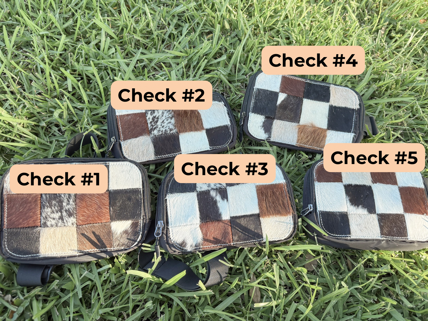 The ECC x Rockin’ A L Western Concealed Carry Chest Bag in Cowhide Check