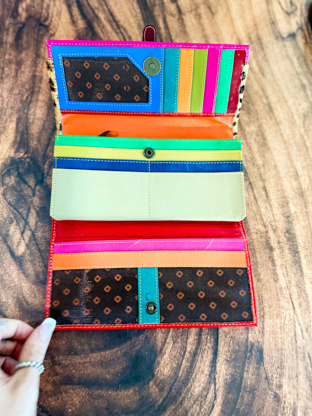 Palm Beach Rodeo | Hair on Hide with Animal Design and Colorful Recycled Leather Wallets