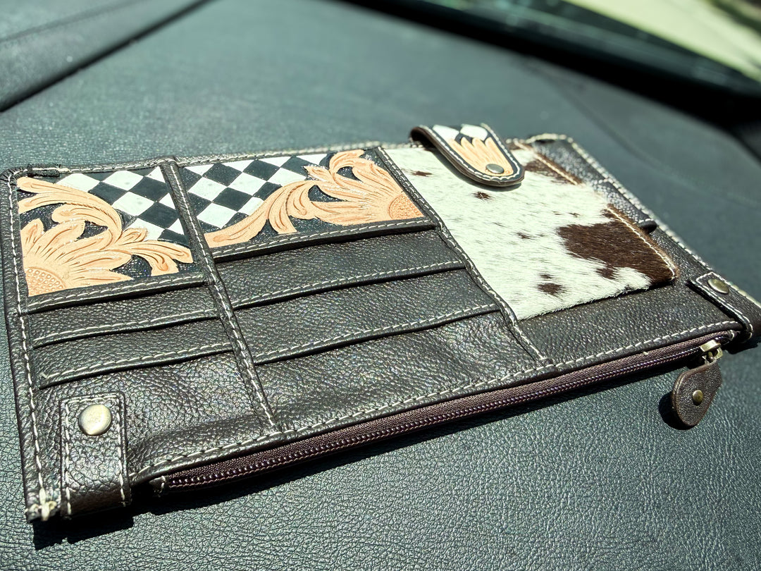 Blacktop Boss™ Cowhide Leather Visor Organizer | Western Car & Truck Storage Organizer