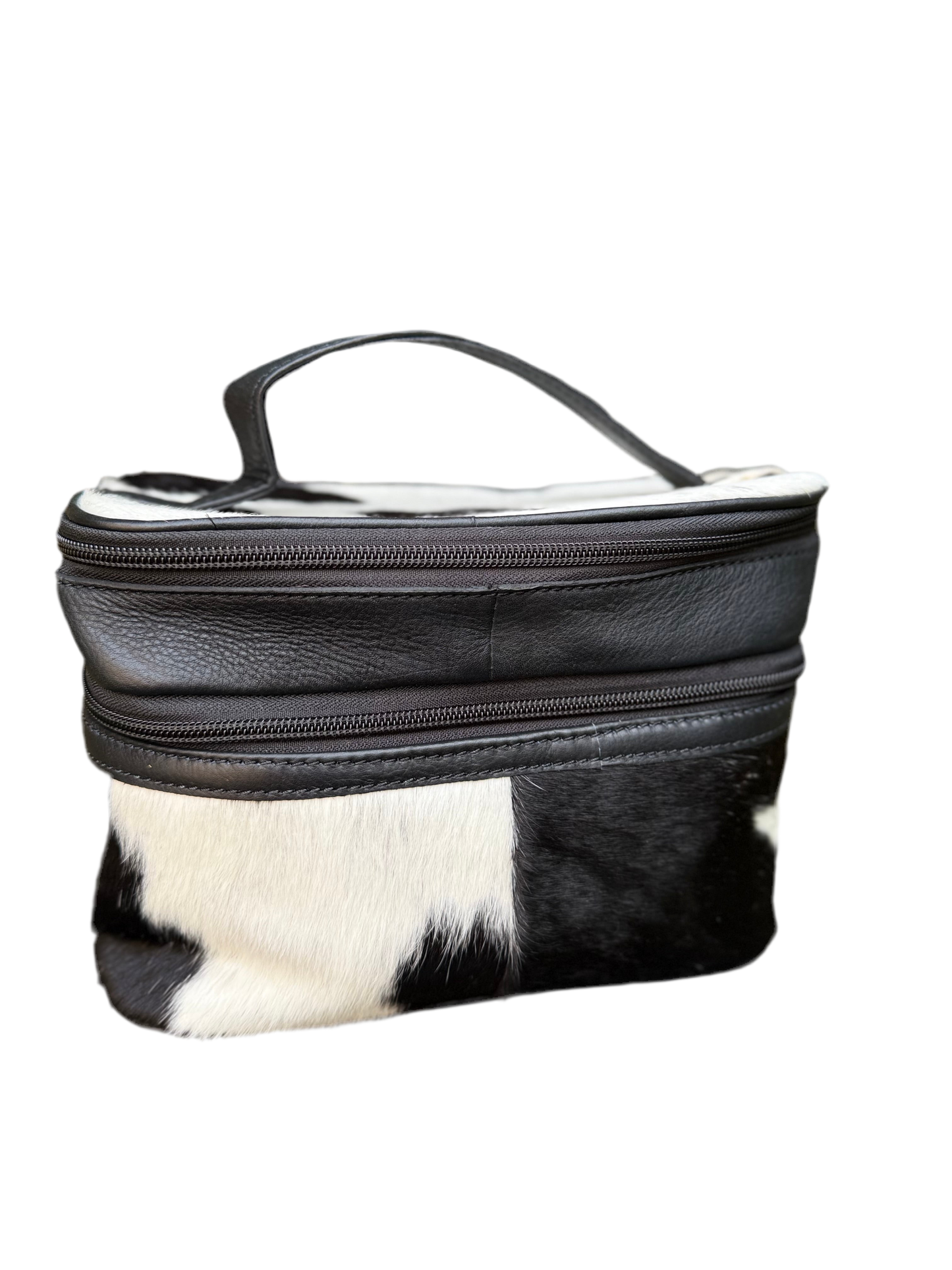 Road Ready Makeup Case : Cowhide and Leather Makeup Storage Case