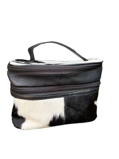 Road Ready Makeup Case : Cowhide and Leather Makeup Storage Case