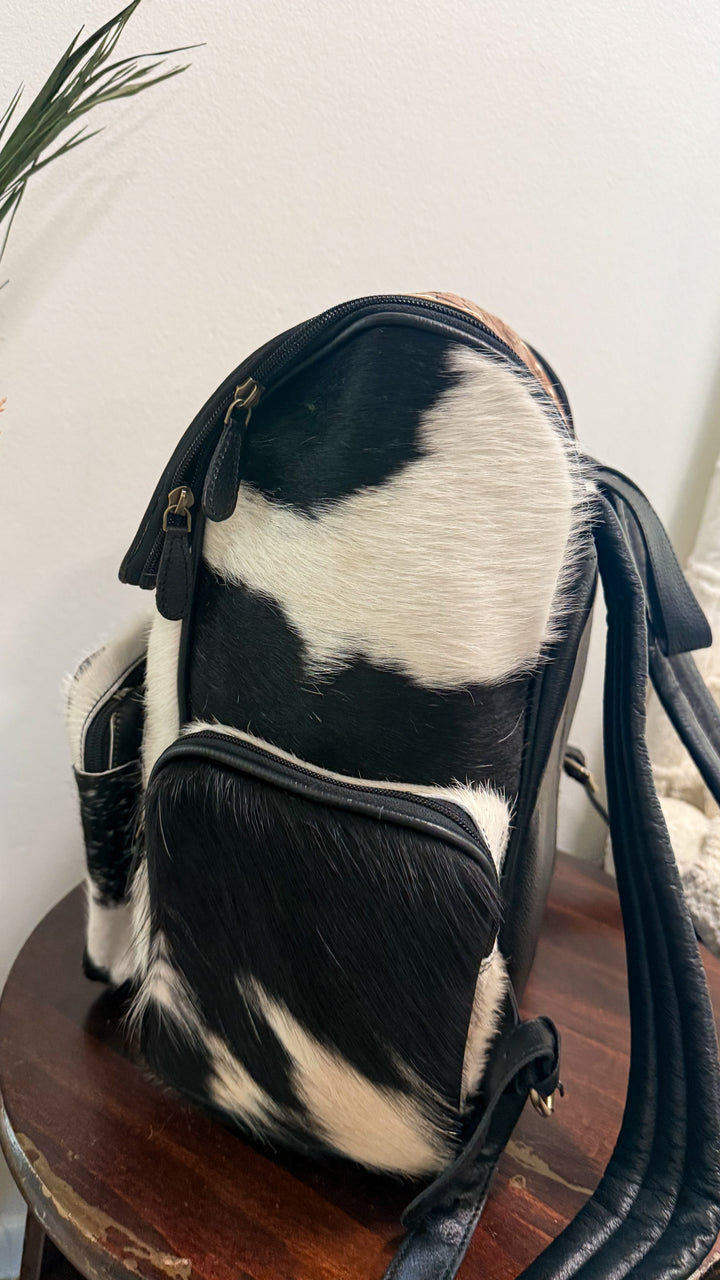 The Bubba XL Backpack | Tooled Leather Cowhide Travel Bag | Black or Tan