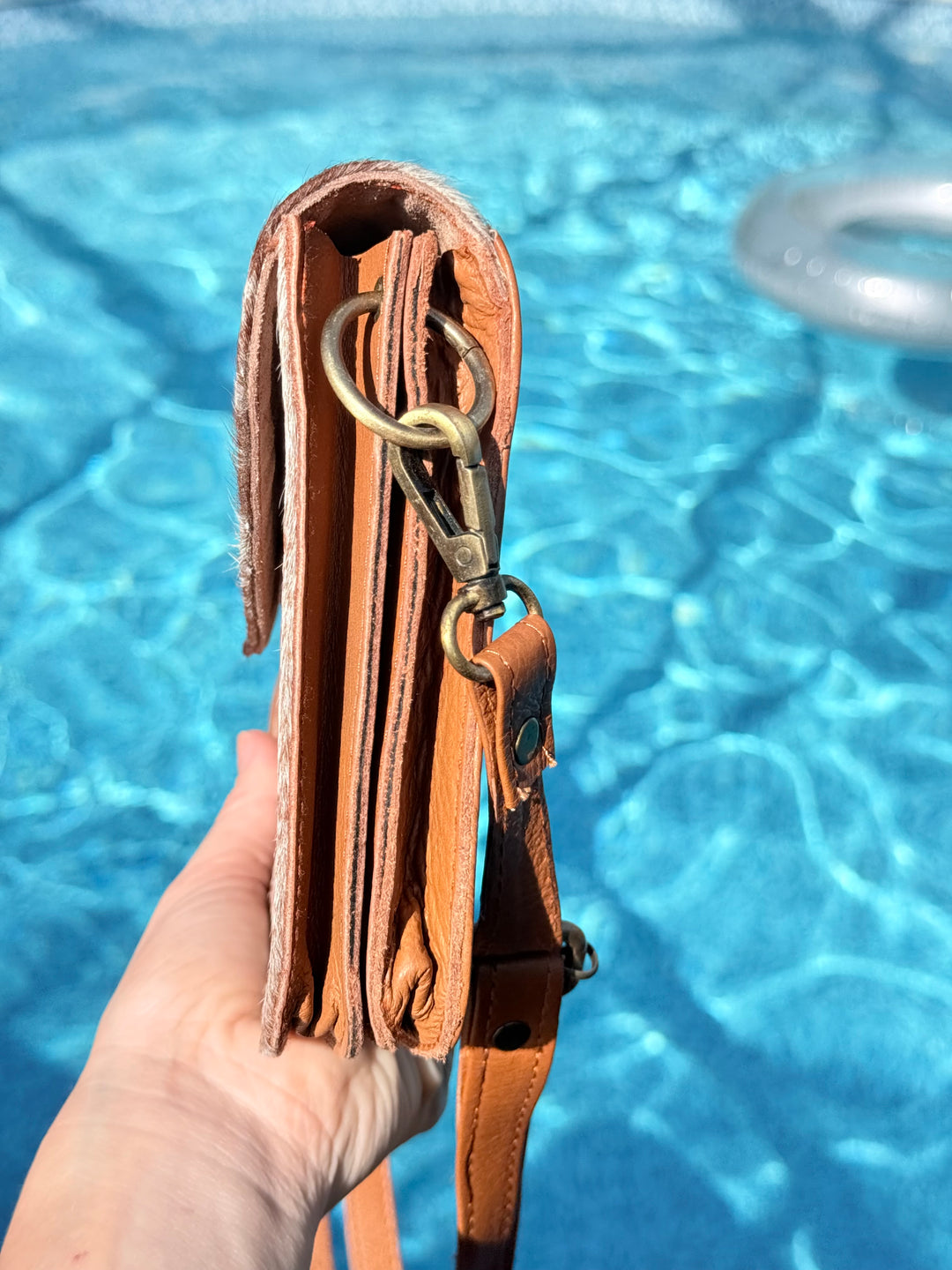 Cowhide Accordion Crossbody Bag