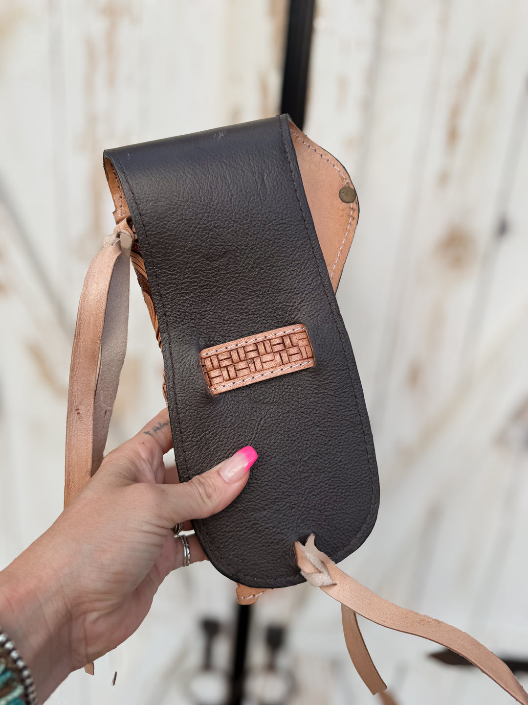 The Rattlesnake Wrangler Holster | Western Tooled Leather Side Holster