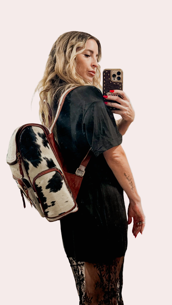 The Bubba Bag™ | Hair-On Cowhide & Genuine Leather Backpack