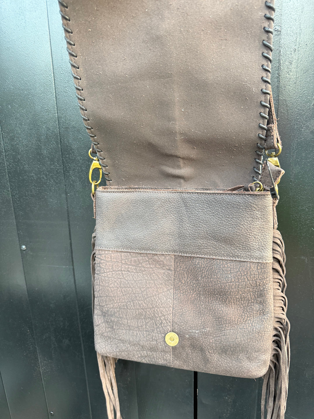 Genuine Leather Concealed Carry Crossbody Purse | Hair-on Cowhide Fringe Bag | Right Hand Draw