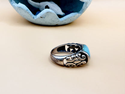 VINTAGE Southwestern Turquoise & Sterling Silver Ring -