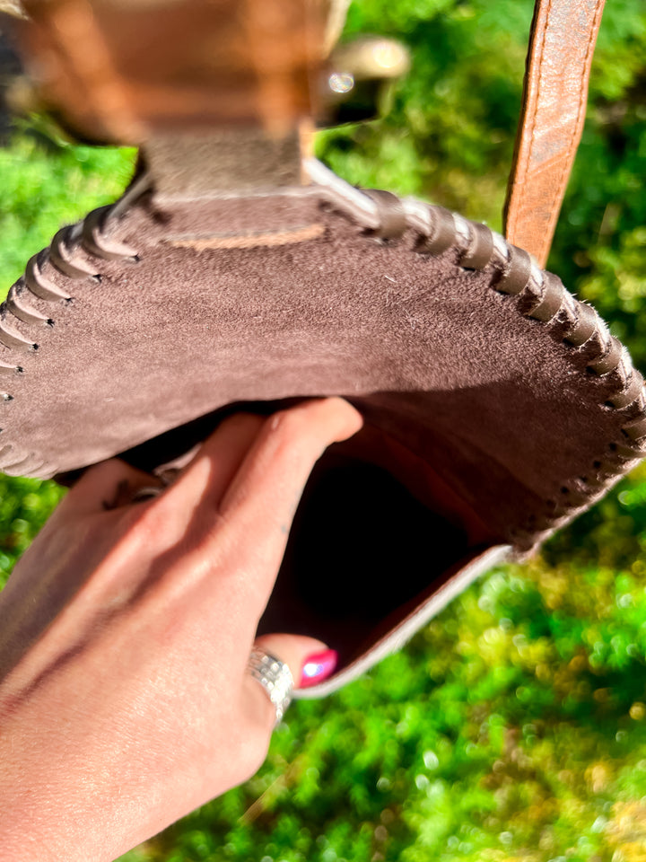 The Buckle Bag | Cowhide & Buckle Snap Crossbody / Lightweight Small Carry Purse
