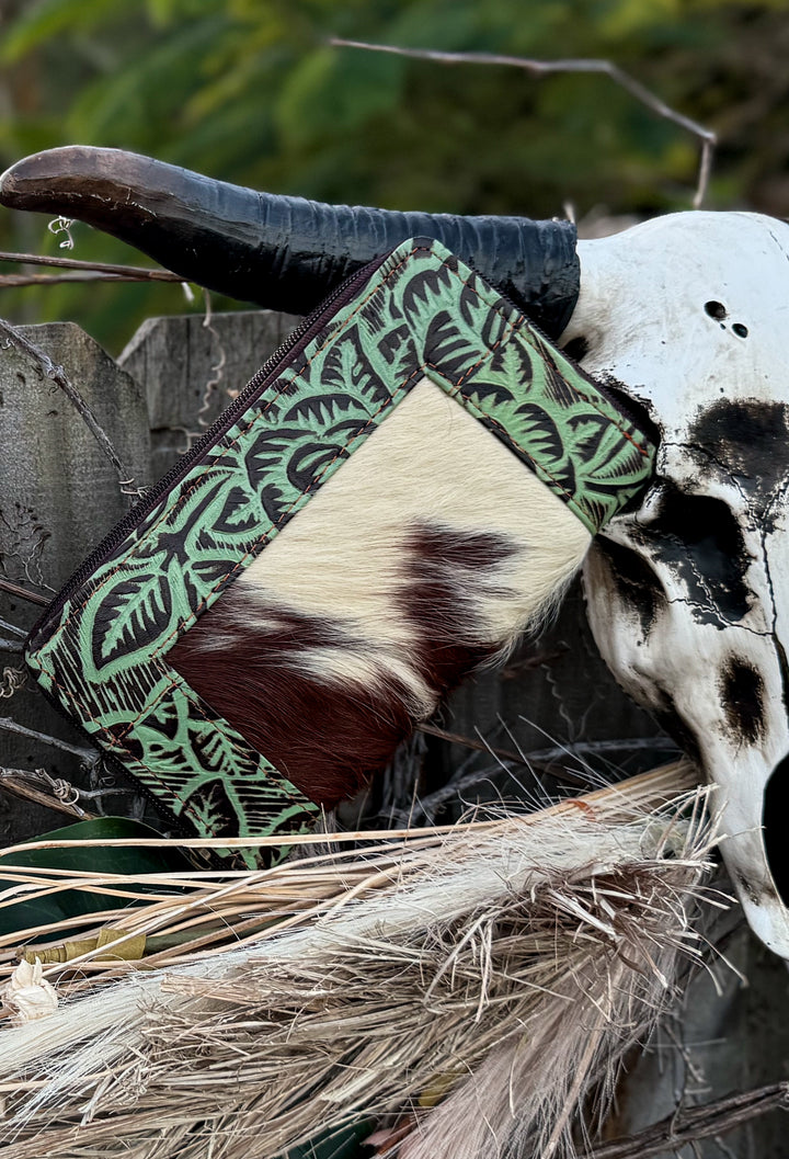 Cowhide Zip Wallet | Willow Lane Western Leather Wallet for Women