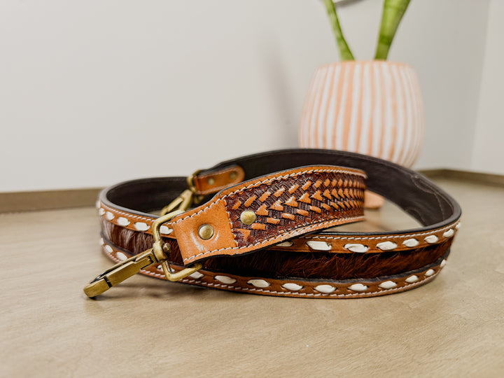 Bridle Brown Cowhide and Tooled Leather Western Accessories Strap