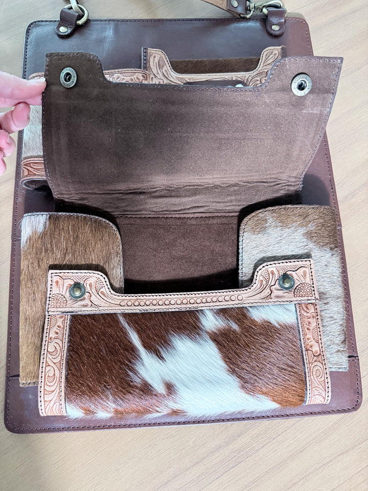 The Backroad Organizer | Cowhide & Leather Car Seat Organizer