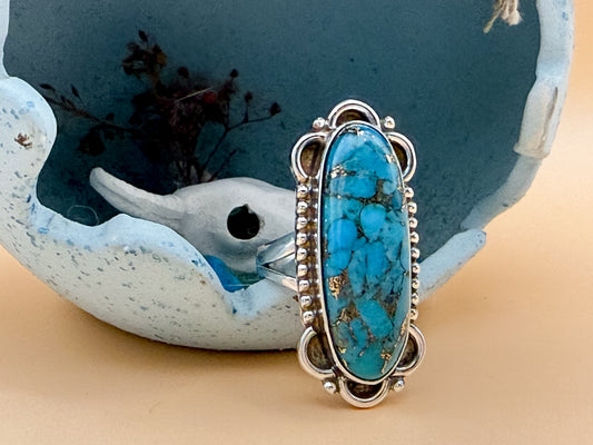 Copper Turquoise SW Style Ring - size 7