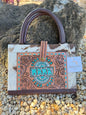 Hair on Cowhide and Tooled Leather Mama design Bible book cover with handles