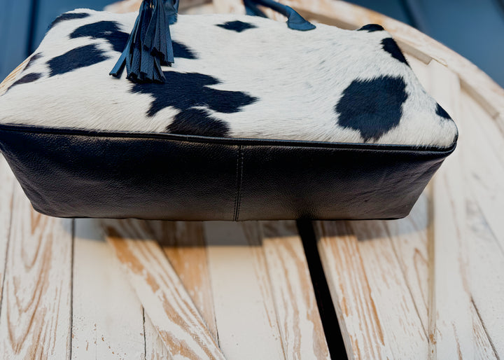 The Gulfstream Tote | Luxury Leather & One-of-a-Kind Hair-on-Hide Tote
