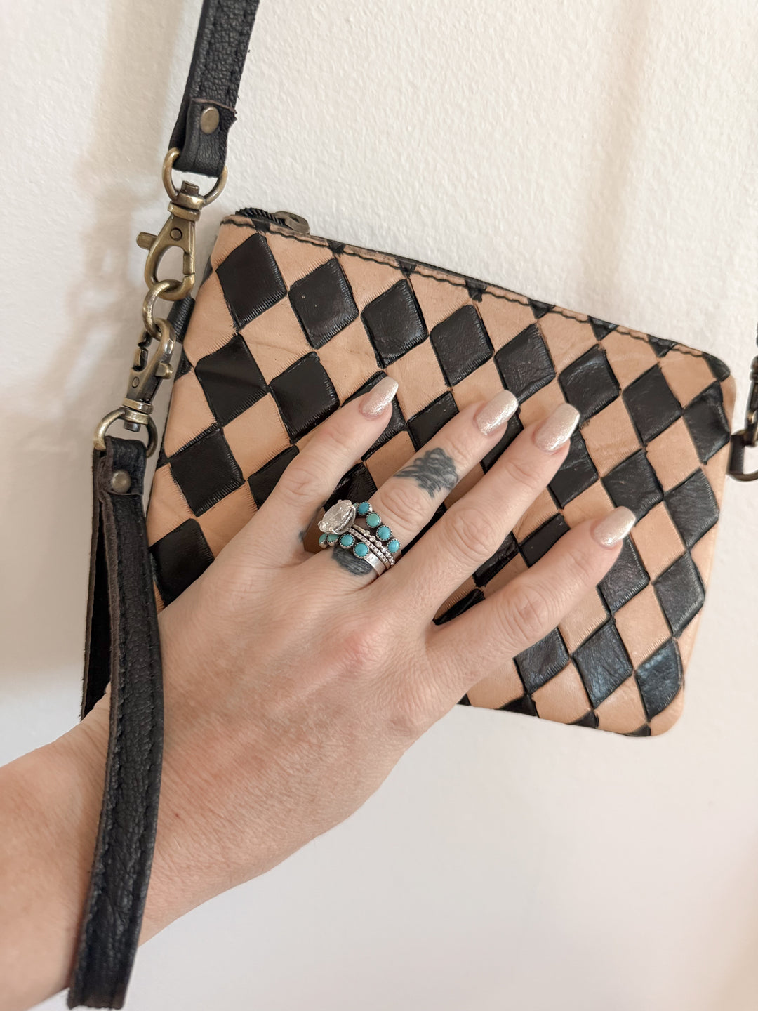 The Checkmate Collection | Cowhide & Leather Travel Set
