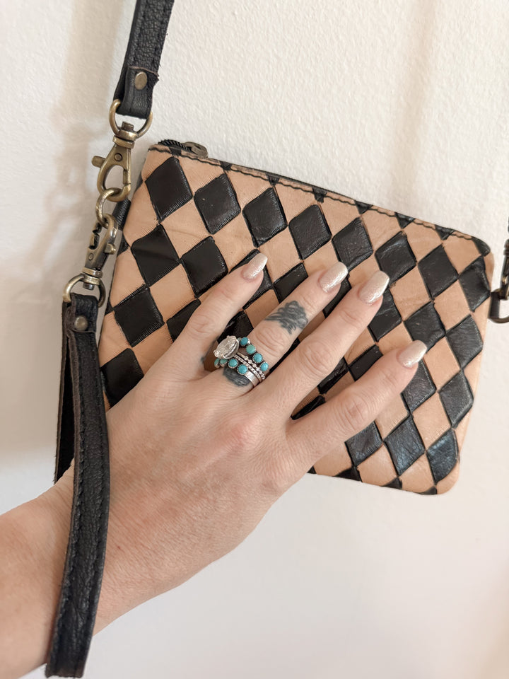 The Checkmate Collection | Cowhide & Leather Travel Set