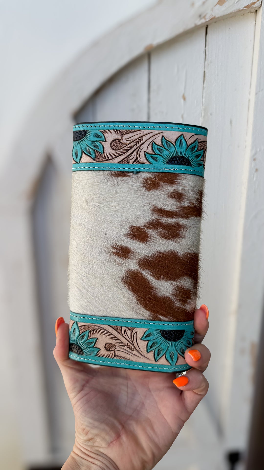 Turquoise Trail Cowhide Wallet | Tooled Leather Western Wallet