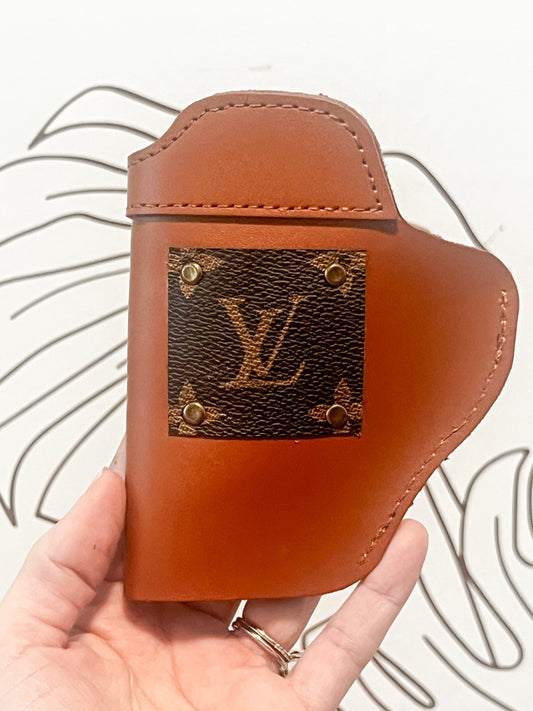 LV right handed leather gun holster