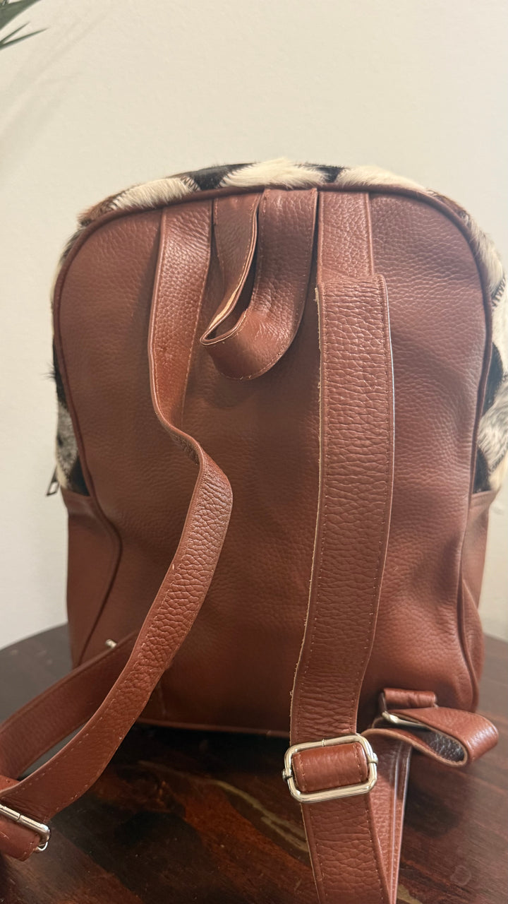 The Check Her Out Mini Backpack | Hair-on-Hide Patchwork Leather Mini Backpack