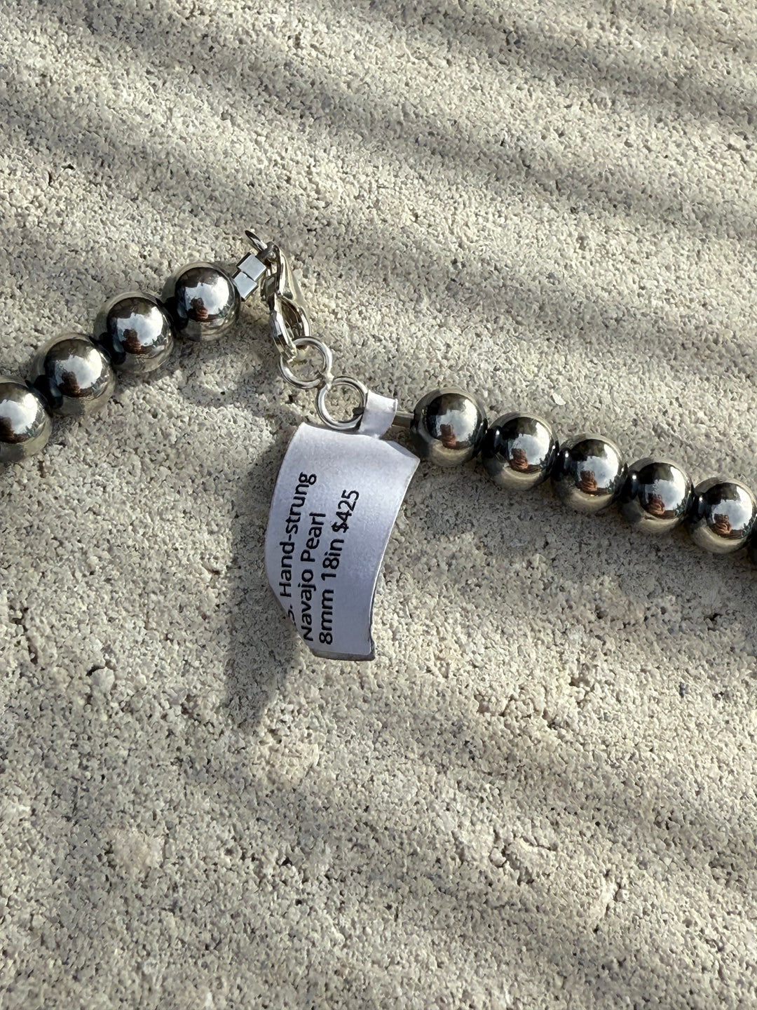 8mm Navajo Strung Pearls 18” Necklace