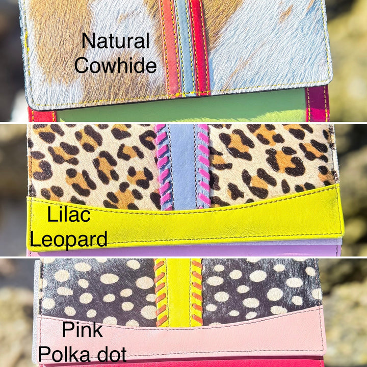 Palm Beach Rodeo | Hair on Hide with Animal Design and Colorful Recycled Leather Wallets