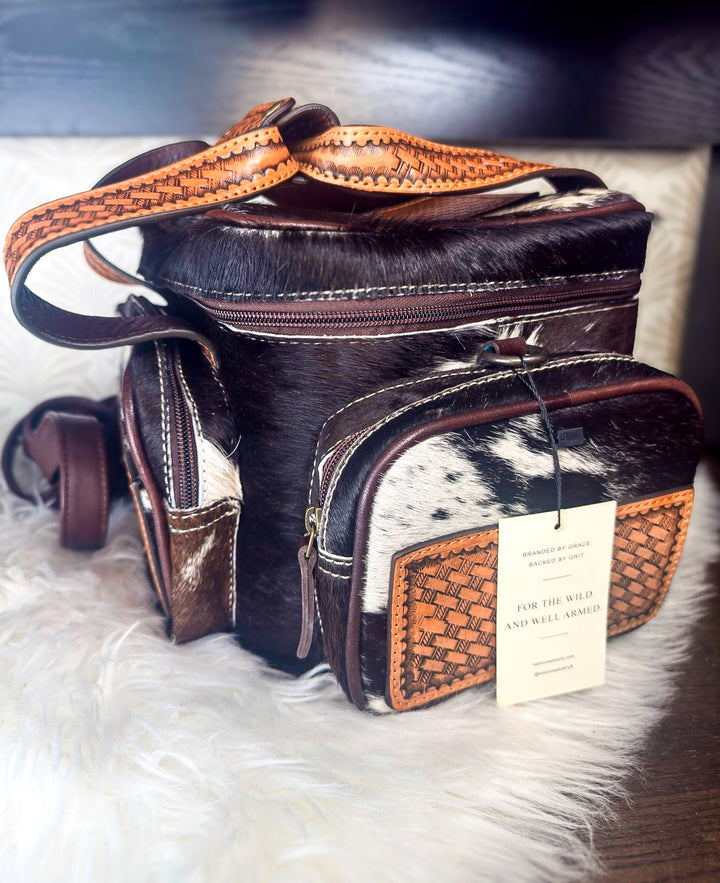 The Lunch Money | Tooled Leather Insulated Lunch Box & Cooler Bag – Hair on Cowhide