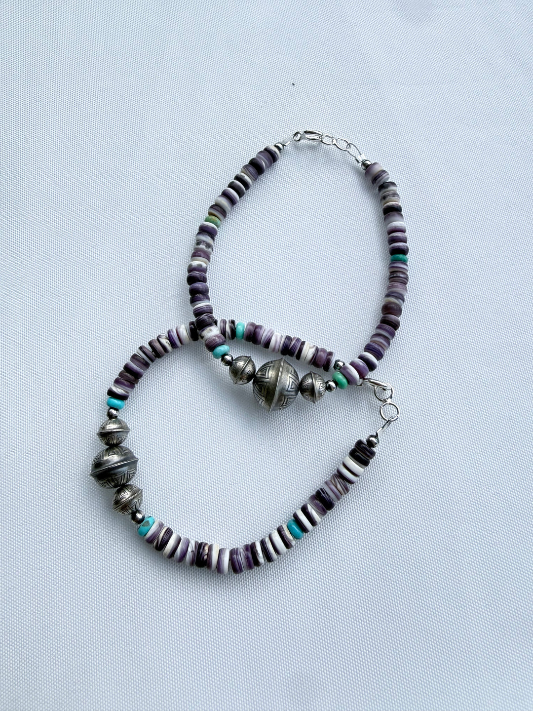Kimberly Tom Navajo Wampum & Turquoise Stacker Bracelet