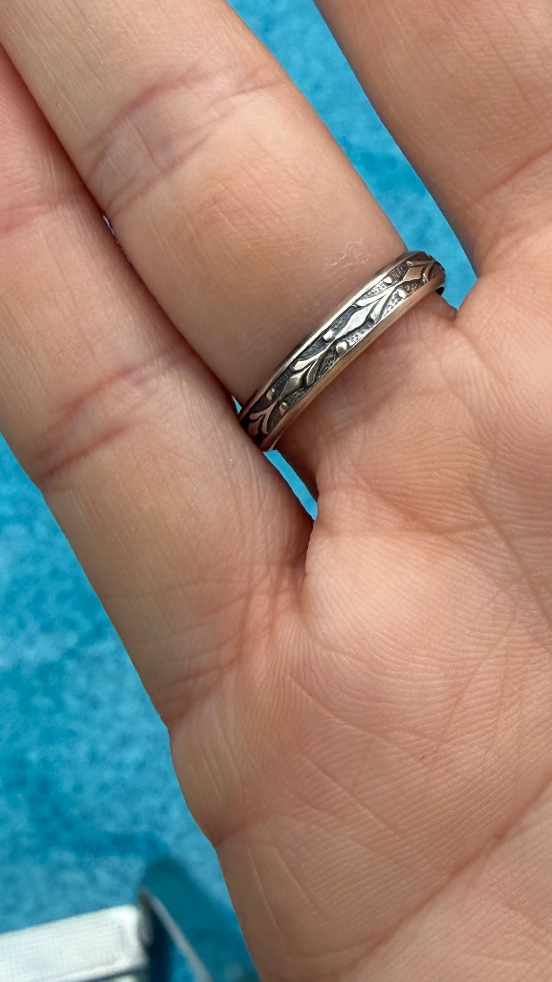 Golden Hills Turquoise Ring | Handmade Navajo Sterling Silver Wedding Style Ring | Size 7 | Robinson Martinez